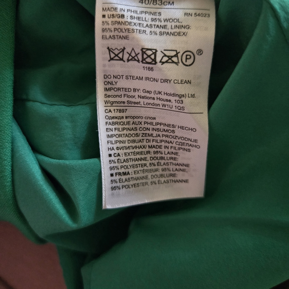 Banana Republic Women’s Preppy Green Wool Blazer Size 0 – Statement Workwear - Picture 11 of 11